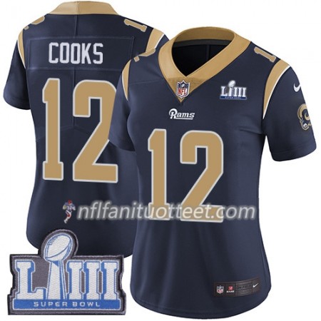 Nainen Los Angeles Rams NFL Pelipaita Brandin Cooks 12 Nike Sininen 2019 Super Bowl LIII 